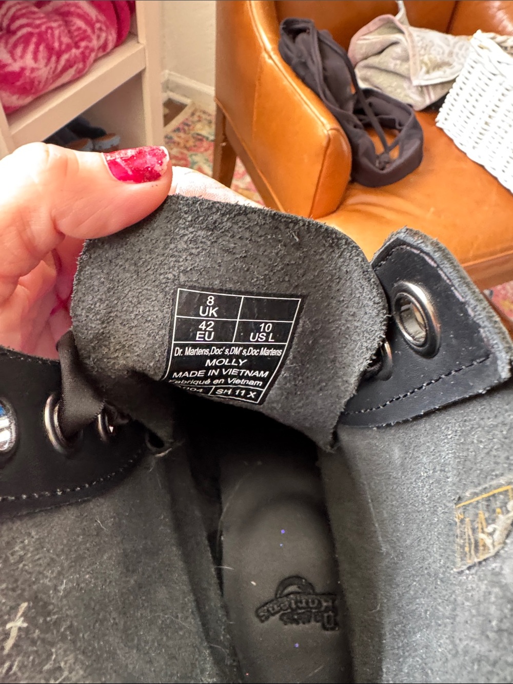 Dr. Martens Black Leather Platform Ankle Boots - Picture 6 of 6